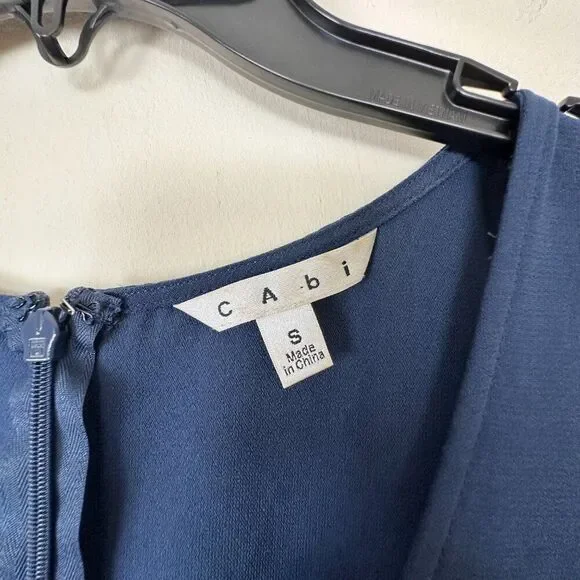 CAbi Sleeveless Jumpsuit Drawstring Waist Jogger-Style Zip-Back Navy-Blue W US S - Picture 8 of 11